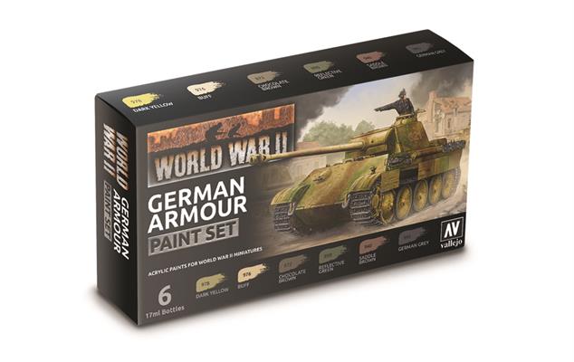 Vallejo – War Games Paint Series German Armour Paint Set # 70.155