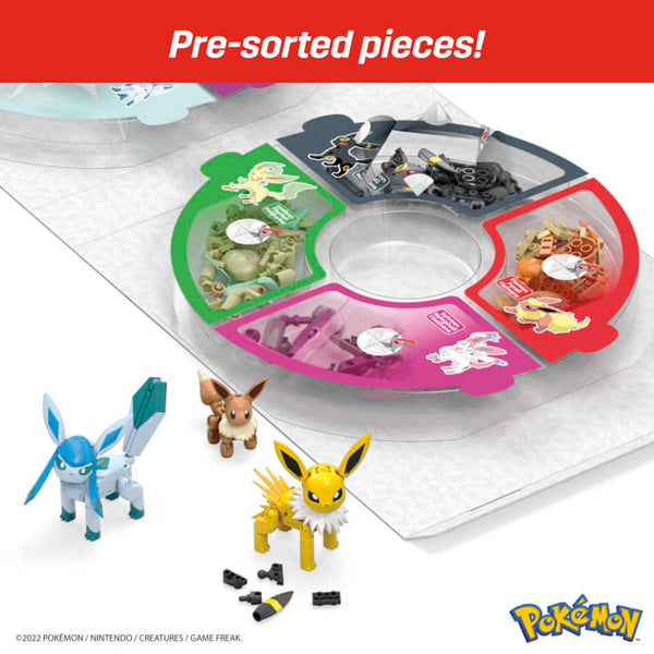 MEGA Pokémon Action Figure Building Toys For Kids, Every Eevee Evolution With 470 Pieces, 9 Poseable Characters