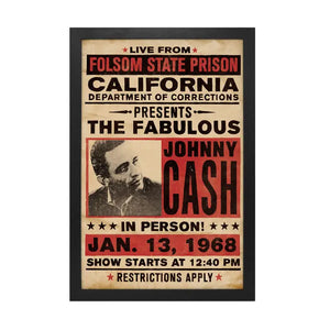 Johnny Cash - Folsom State-in Person! Framed Print