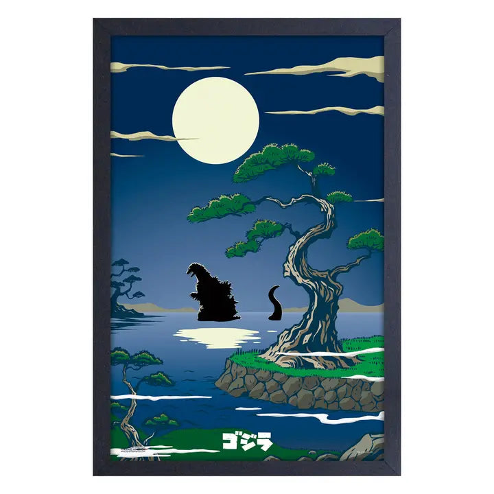 Godzilla- Moon Gel-Coated Print