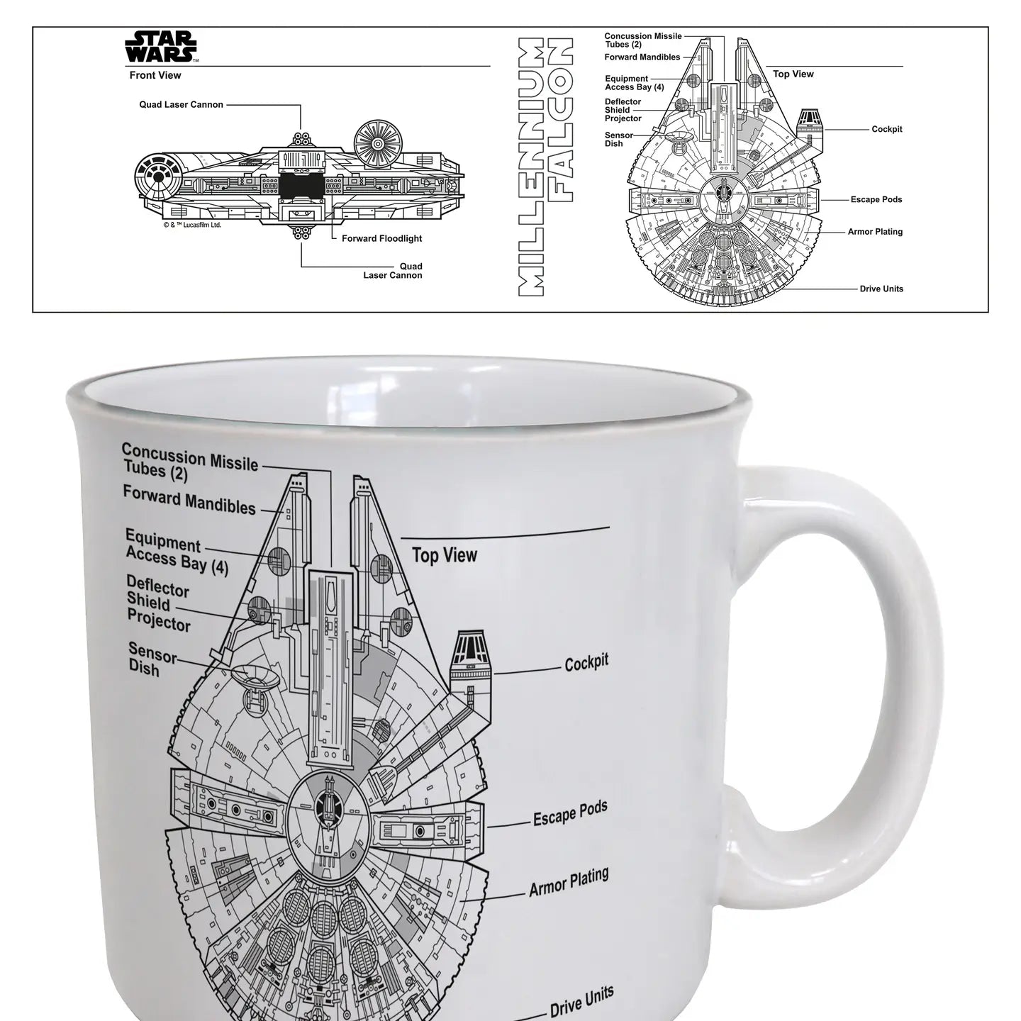 Star Wars - Blueprint-Falcon 20oz Camper Mug