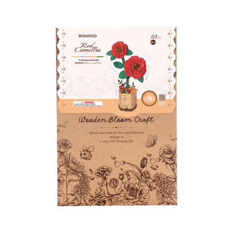 Wooden Bloom Craft - Red Camellia