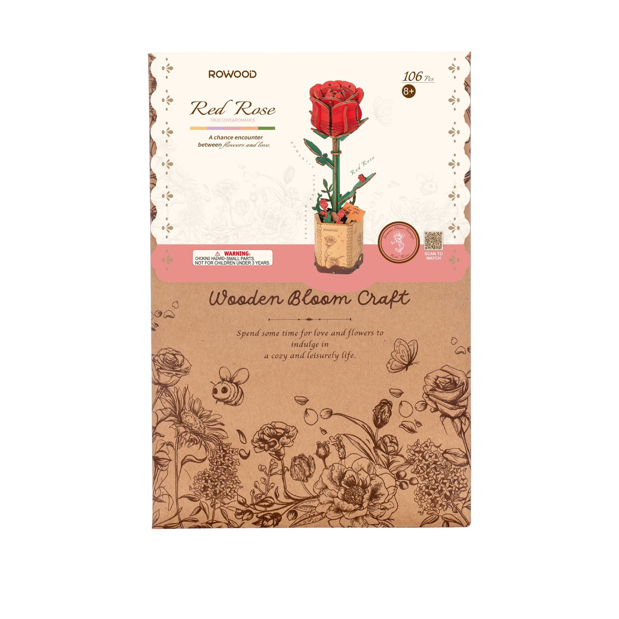 Wooden Bloom Craft - Red Rose