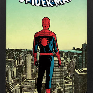 Spider-Man 60th Ann - Roof Framed Print