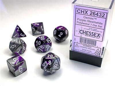 GEMINI® POLYHEDRAL PURPLE-STEEL/WHITE 7-DIE SET