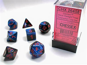 GEMINI® POLYHEDRAL BLACK-STARLIGHT/RED 7-DIE SET 26458