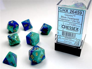 GEMINI® POLYHEDRAL BLUE-TEAL/GOLD 7-DIE SET 26459