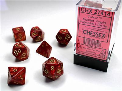 SCARAB® POLYHEDRAL SCARLET™/GOLD 7-DIE SET 27414