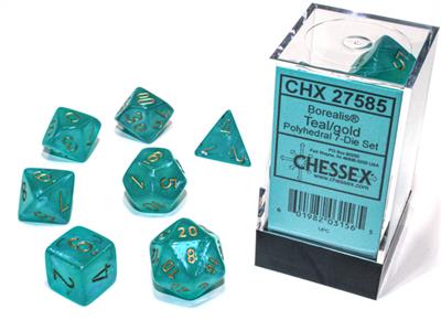 BOREALIS® POLYHEDRAL TEAL/GOLD LUMINARY™ 7-DIE SET 27585