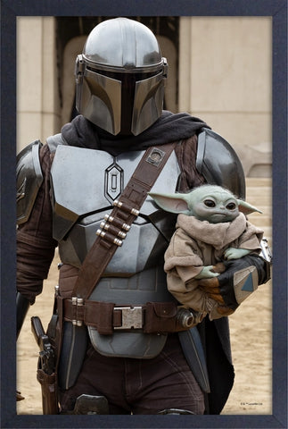 Mandalorian And Child - Framed Print