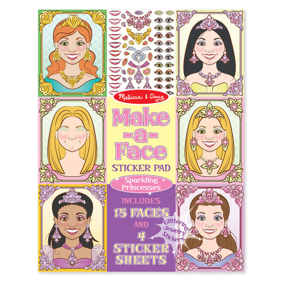 Make-a-Face Sticker Pad - Sparkling Princesses