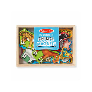 20 Wooden Animal Magnets in a Box