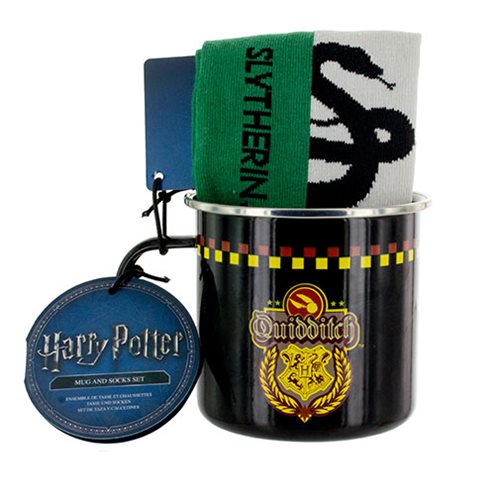 Slytherin Quidditch Tin Mug & Socks Set Harry Potter