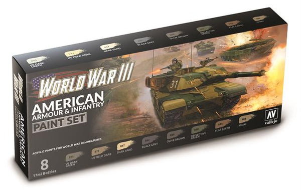 WWIII American Armour And Infantry Paint Set
