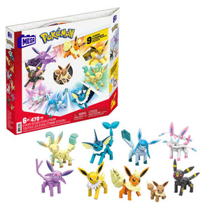 MEGA Pokémon Action Figure Building Toys For Kids, Every Eevee Evolution With 470 Pieces, 9 Poseable Characters