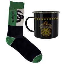 Slytherin Quidditch Tin Mug & Socks Set Harry Potter