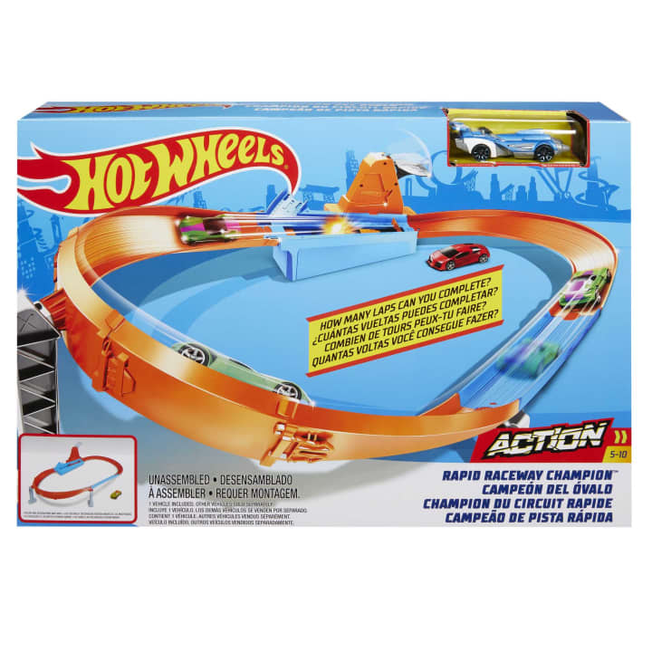 Hot Wheels Rapid Raceway Champion Action Speed Boost Oval Track